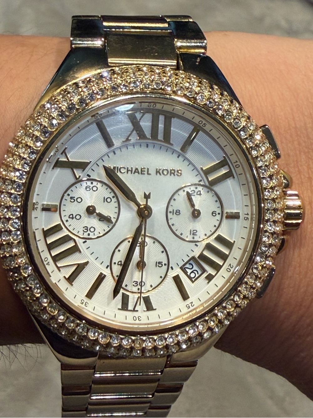 Michael Kors  MK5756 Gold Crystal-Accented Chronograph Watch. Good condition